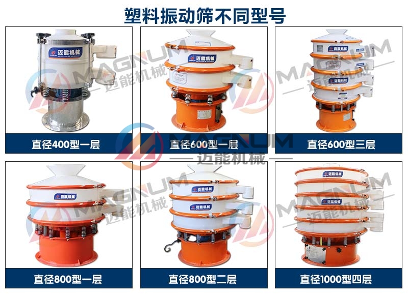 氟化鉀塑料振動篩不同型號展示